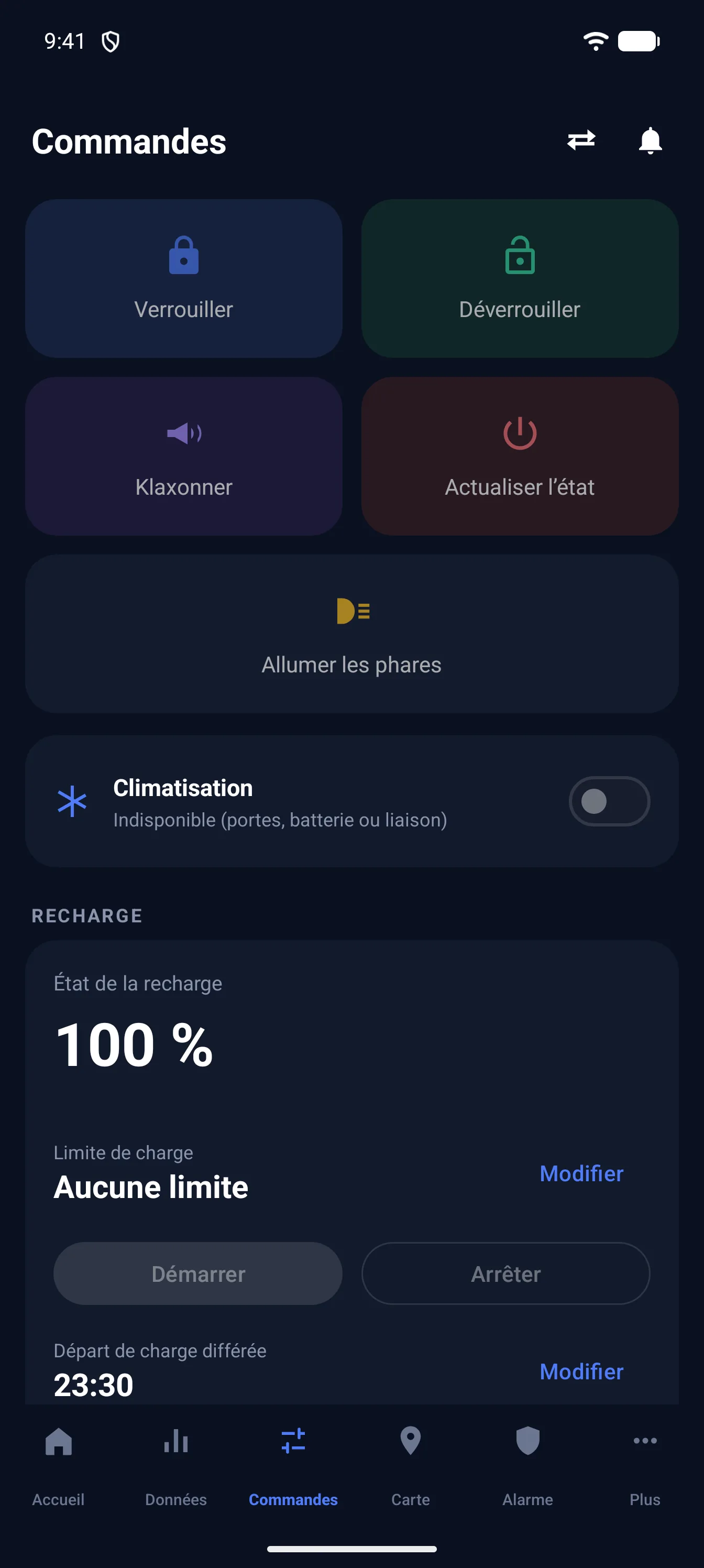 Écran Commandes de Cockpit